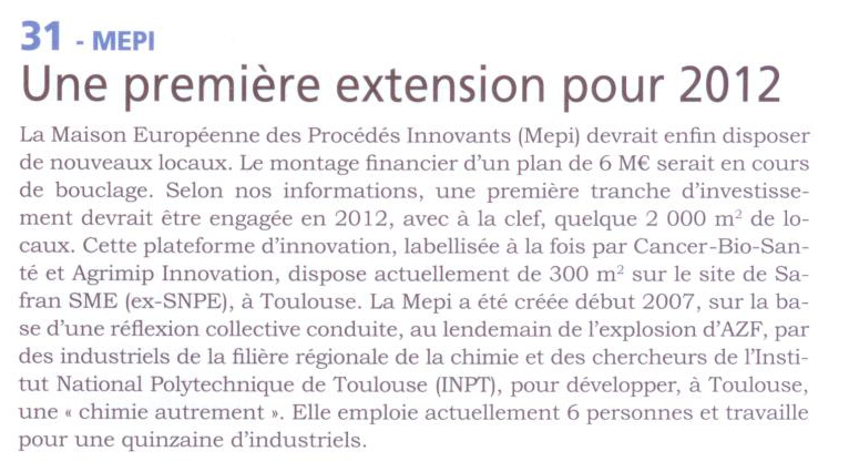 Projet d'extension pour la Mepi